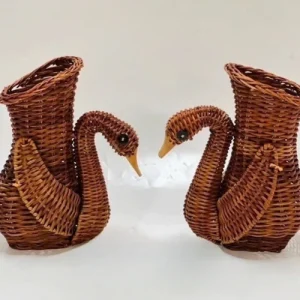 Handicraft - Pair of Duck Head Baskets Made of Rattan